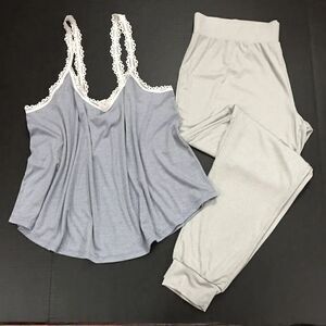 Victoria’s Secret Ribbed cami tank & pants pajama set Champagne Large